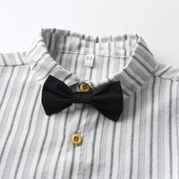 Load image into Gallery viewer, 2 Pieces Set Baby Kid Boys Striped Rompers And Solid Color Pants Wholesale 23082863
