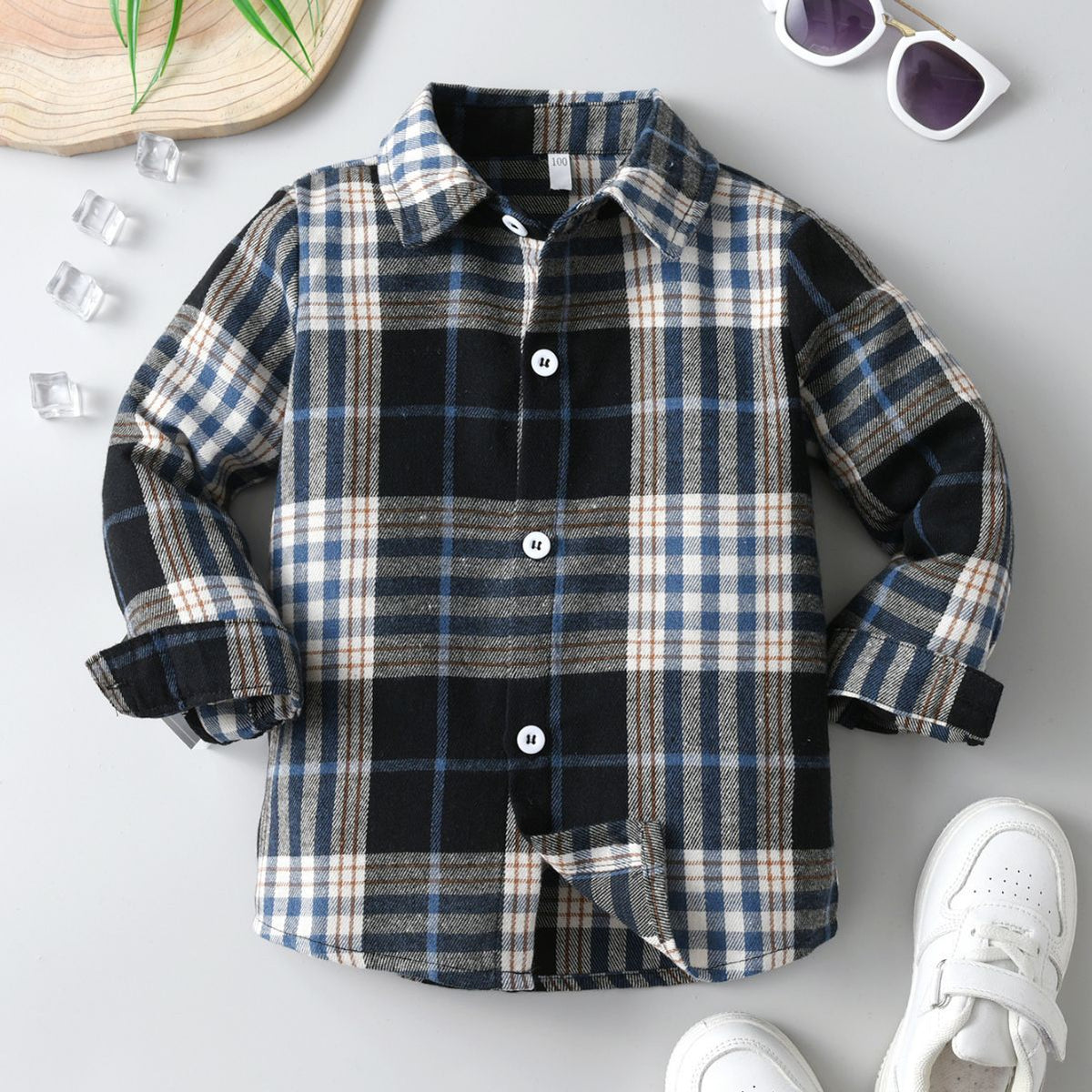 Baby Kid Boys Color-blocking Checked Shirts Wholesale 23082865