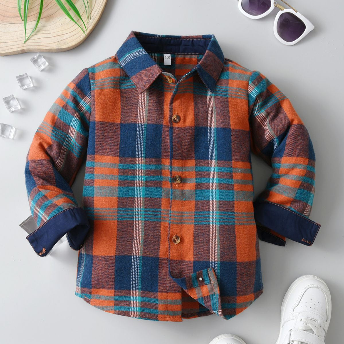 Baby Kid Boys Color-blocking Checked Shirts Wholesale 23082866