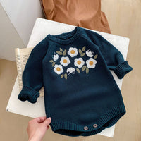 Load image into Gallery viewer, Baby Girls Flower Embroidered Rompers Wholesale 23082873
