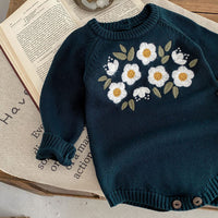 Load image into Gallery viewer, Baby Girls Flower Embroidered Rompers Wholesale 23082873
