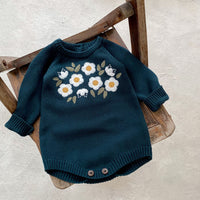Load image into Gallery viewer, Baby Girls Flower Embroidered Rompers Wholesale 23082873
