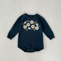 Load image into Gallery viewer, Baby Girls Flower Embroidered Rompers Wholesale 23082873
