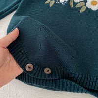 Load image into Gallery viewer, Baby Girls Flower Embroidered Rompers Wholesale 23082873
