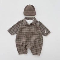 Load image into Gallery viewer, Baby Boys Checked Rompers Wholesale 23082876
