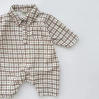 Load image into Gallery viewer, Baby Boys Checked Rompers Wholesale 23082876
