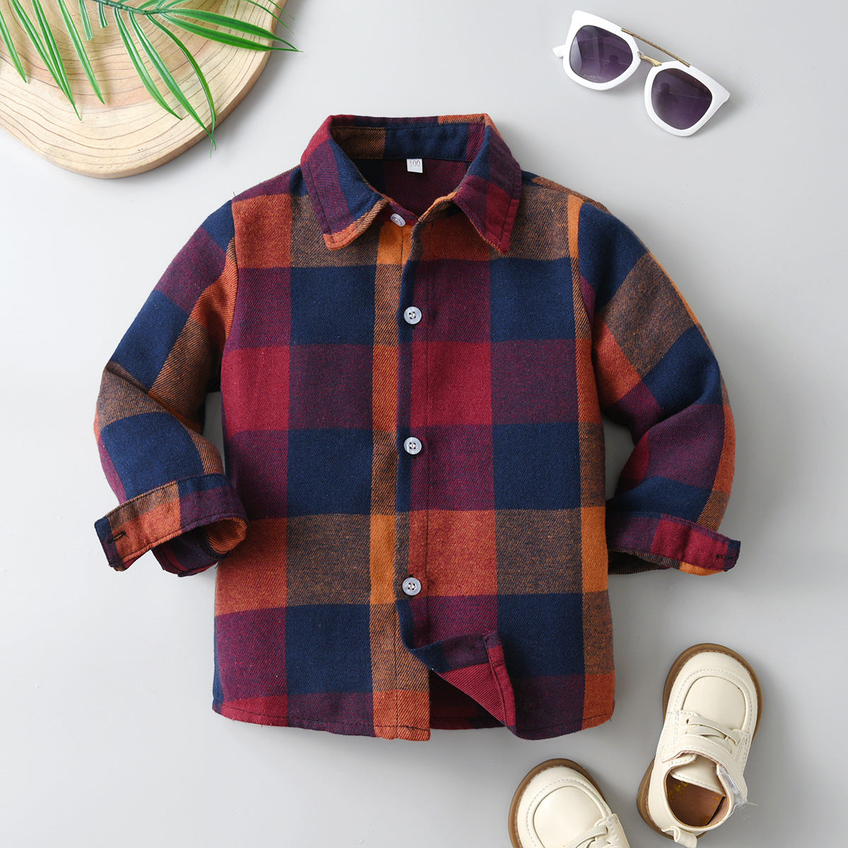 Baby Kid Boys Color-blocking Checked Shirts Wholesale 23082880