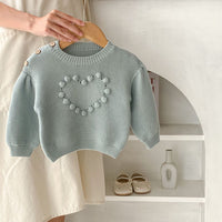 Load image into Gallery viewer, Baby Kid Girls Solid Color Love heart Sweaters Wholesale 23082882
