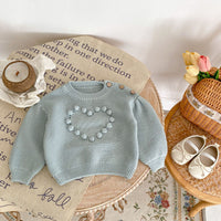 Load image into Gallery viewer, Baby Kid Girls Solid Color Love heart Sweaters Wholesale 23082882
