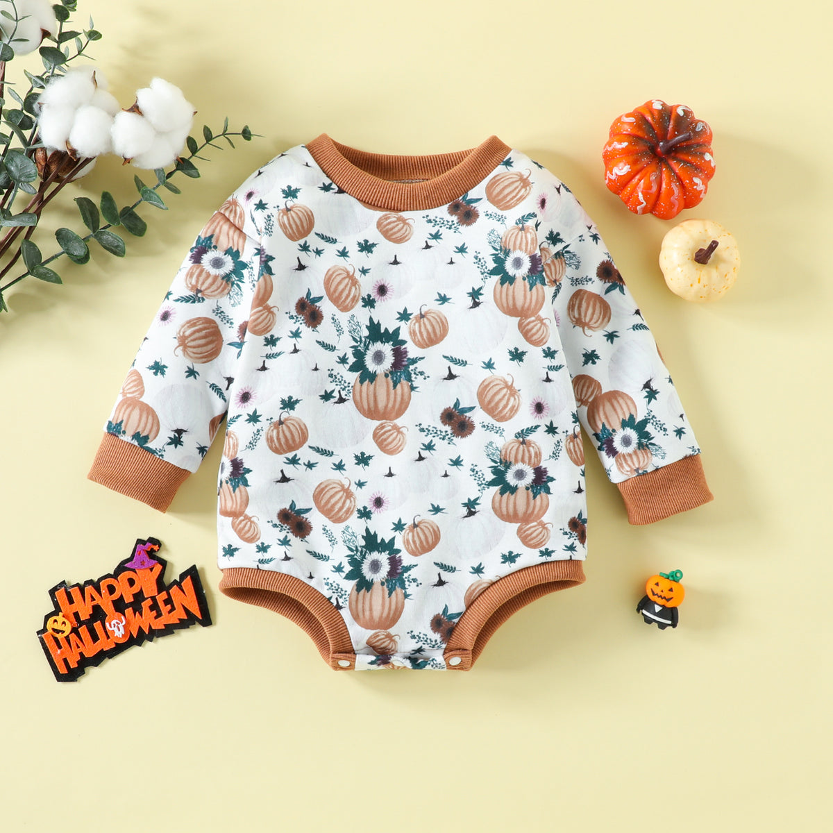 Baby Kid Girls Flower Print Halloween Rompers Wholesale 23090613