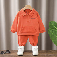 Load image into Gallery viewer, 2 Pieces Set Baby Kid Girls Boys Sports Cartoon Print Hoodies Sweatshirts And Solid Color Pants Wholesale 23090620
