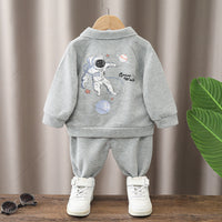 Load image into Gallery viewer, 2 Pieces Set Baby Kid Girls Boys Sports Cartoon Print Hoodies Sweatshirts And Solid Color Pants Wholesale 23090620
