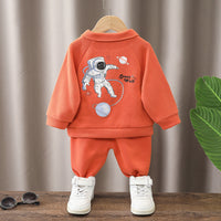 Load image into Gallery viewer, 2 Pieces Set Baby Kid Girls Boys Sports Cartoon Print Hoodies Sweatshirts And Solid Color Pants Wholesale 23090620
