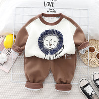 Load image into Gallery viewer, 2 Pieces Set Baby Kid Boys Animals Print Hoodies Sweatshirts And Solid Color Pants Wholesale 23090622
