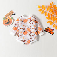 Load image into Gallery viewer, Baby Girls Letters Cartoon Print Halloween Rompers Wholesale 23090634

