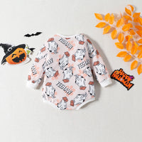Load image into Gallery viewer, Baby Girls Letters Cartoon Print Halloween Rompers Wholesale 23090634
