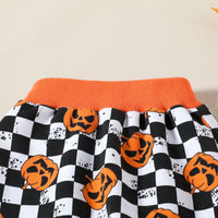 Load image into Gallery viewer, 2 Pieces Set Baby Kid Girls Halloween Color-blocking Checked Print Hoodies Swearshirts And Pants Wholesale 23090637
