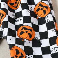 Load image into Gallery viewer, 2 Pieces Set Baby Kid Girls Halloween Color-blocking Checked Print Hoodies Swearshirts And Pants Wholesale 23090637
