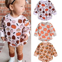 Load image into Gallery viewer, Baby Kid Girls Flower Cartoon Print Halloween Rompers Wholesale 23090645
