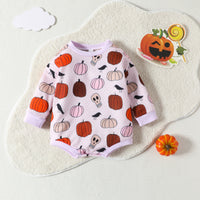 Load image into Gallery viewer, Baby Kid Girls Flower Cartoon Print Halloween Rompers Wholesale 23090645

