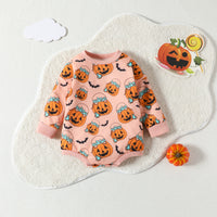 Load image into Gallery viewer, Baby Kid Girls Flower Cartoon Print Halloween Rompers Wholesale 23090645
