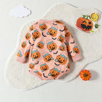 Load image into Gallery viewer, Baby Kid Girls Flower Cartoon Print Halloween Rompers Wholesale 23090645
