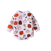 Load image into Gallery viewer, Baby Kid Girls Flower Cartoon Print Halloween Rompers Wholesale 23090645
