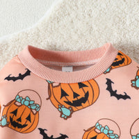 Load image into Gallery viewer, Baby Kid Girls Flower Cartoon Print Halloween Rompers Wholesale 23090645
