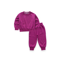 Load image into Gallery viewer, 2 Pieces Set Baby Kid Girls Boys Solid Color Hoodies Sweatshirts And Pants Wholesale 23090670

