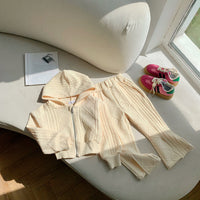 Load image into Gallery viewer, 2 Pieces Set Baby Kid Girls Solid Color Jackets Outwears And Pants Wholesale 23090676
