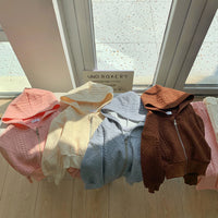 Load image into Gallery viewer, 2 Pieces Set Baby Kid Girls Solid Color Jackets Outwears And Pants Wholesale 23090676
