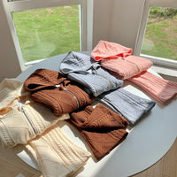 Load image into Gallery viewer, 2 Pieces Set Baby Kid Girls Solid Color Jackets Outwears And Pants Wholesale 23090676
