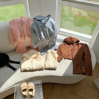 Load image into Gallery viewer, 2 Pieces Set Baby Kid Girls Solid Color Jackets Outwears And Pants Wholesale 23090676
