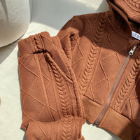 Load image into Gallery viewer, 2 Pieces Set Baby Kid Girls Solid Color Jackets Outwears And Pants Wholesale 23090676
