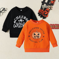 Load image into Gallery viewer, Baby Kid Girls Boys Letters Cartoon Print Halloween Hoodies Swearshirts Wholesale 23090682
