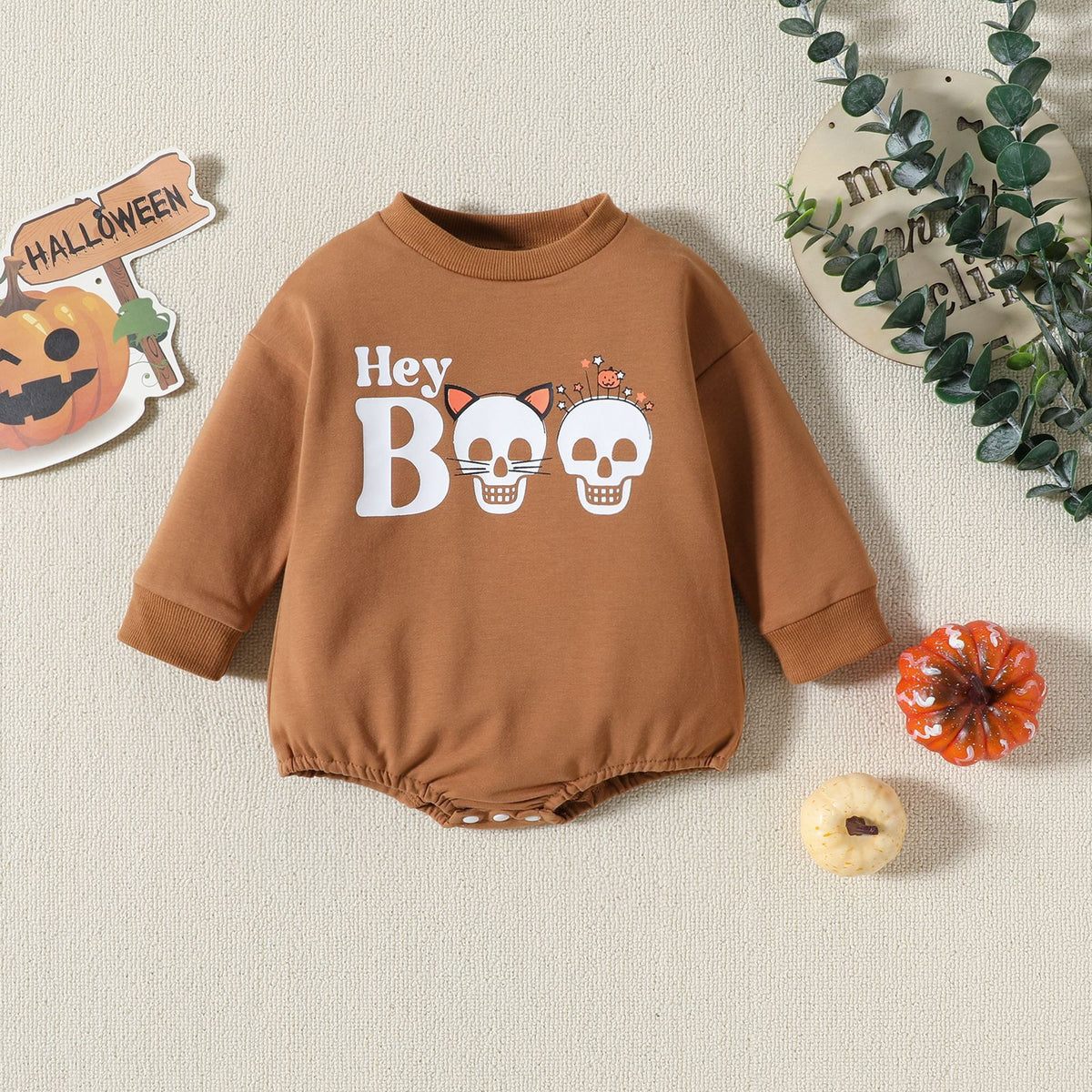 Baby Unisex Letters Print Halloween Rompers Wholesale 23090683