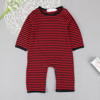 Load image into Gallery viewer, 3 Pieces Set Baby Girls Boys Halloween Expression Rompers Striped Jumpsuits And Hats Wholesale 23091901
