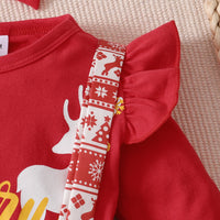 Load image into Gallery viewer, 2 Pieces Set Baby Kid Girls Christmas Letters Cartoon Print Tops And Animals Dresses Wholesale 23101514
