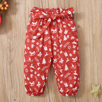 Load image into Gallery viewer, 2 Pieces Set Baby Kid Girls Christmas Letters Print Rompers And Cartoon Pants Wholesale 23101515
