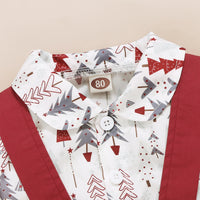 Load image into Gallery viewer, 2 Pieces Set Baby Kid Girls Christmas Plant Print Shirts And Solid Color Dresses Wholesale 23101517
