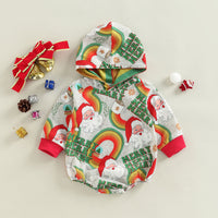 Load image into Gallery viewer, Baby Kid Girls Letters Color-blocking Print Christmas Rompers Wholesale 23101519
