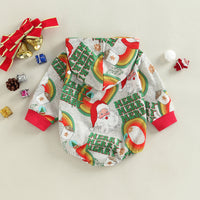 Load image into Gallery viewer, Baby Kid Girls Letters Color-blocking Print Christmas Rompers Wholesale 23101519
