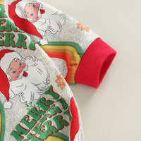 Load image into Gallery viewer, Baby Kid Girls Letters Color-blocking Print Christmas Rompers Wholesale 23101519
