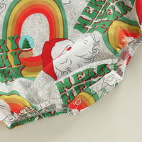 Load image into Gallery viewer, Baby Kid Girls Letters Color-blocking Print Christmas Rompers Wholesale 23101519

