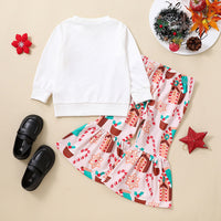 Load image into Gallery viewer, 2 Pieces Set Baby Kid Girls Christmas Letters Cartoon Print Tops And Pants Wholesale 23101520
