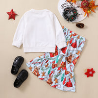 Load image into Gallery viewer, 2 Pieces Set Baby Kid Girls Christmas Letters Cartoon Print Tops And Pants Wholesale 23101520
