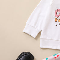 Load image into Gallery viewer, 2 Pieces Set Baby Kid Girls Christmas Letters Cartoon Print Tops And Pants Wholesale 23101520
