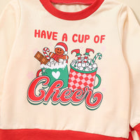 Load image into Gallery viewer, 2 Pieces Set Baby Kid Girls Christmas Letters Cartoon Print Tops And Pants Wholesale 23101520
