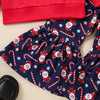 Load image into Gallery viewer, 2 Pieces Set Baby Kid Girls Christmas Letters Cartoon Print Tops And Pants Wholesale 23101520
