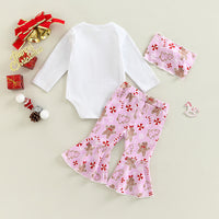 Load image into Gallery viewer, 2 Pieces Set Baby Girls Christmas Letters Print Rompers And Cartoon Pants Wholesale 23101523
